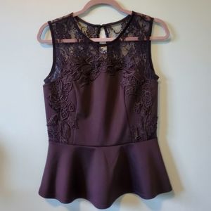 CHIC Black Peplum Blouse